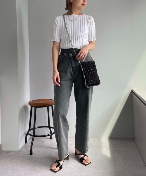 CAPRICIEUX LE'MAGE（カプリシューレマージュ）の「アシメベルトデニム（デニムパンツ・レディース・グレー・38/36）」の9枚目の写真