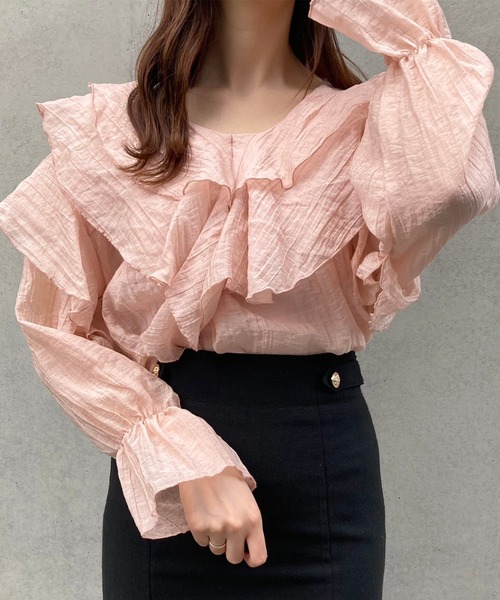 titty＆Co. PETIT by poyo（ティティーアンドコープティバイポヨ）の「【titty&Co.PETIT by POYO】ボリュームシフォンフリルブラウス（シャツ/ブラウス・レディース・ピンク/ホワイト・FREE）」の11枚目の写真