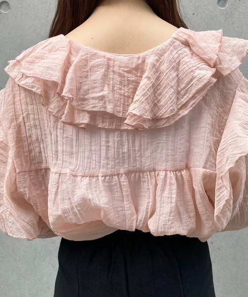 titty＆Co. PETIT by poyo（ティティーアンドコープティバイポヨ）の「【titty&Co.PETIT by POYO】ボリュームシフォンフリルブラウス（シャツ/ブラウス・レディース・ピンク/ホワイト・FREE）」の13枚目の写真