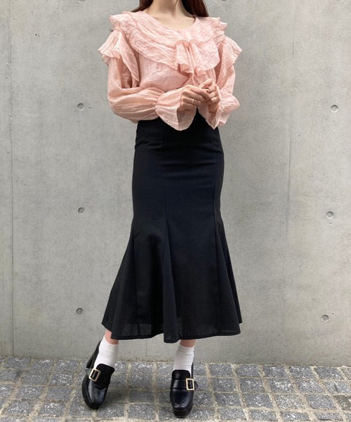 titty＆Co. PETIT by poyo（ティティーアンドコープティバイポヨ）の「【titty&Co.PETIT by POYO】ボリュームシフォンフリルブラウス（シャツ/ブラウス・レディース・ピンク/ホワイト・FREE）」の16枚目の写真