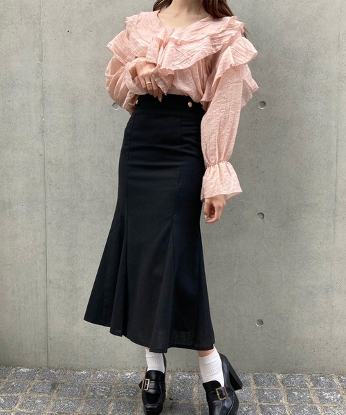 titty＆Co. PETIT by poyo（ティティーアンドコープティバイポヨ）の「【titty&Co.PETIT by POYO】ボリュームシフォンフリルブラウス（シャツ/ブラウス・レディース・ピンク/ホワイト・FREE）」の17枚目の写真