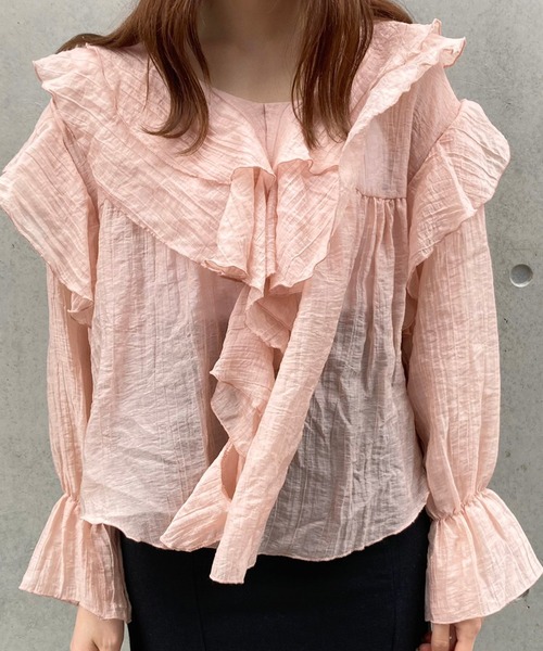 titty＆Co. PETIT by poyo（ティティーアンドコープティバイポヨ）の「【titty&Co.PETIT by POYO】ボリュームシフォンフリルブラウス（シャツ/ブラウス・レディース・ピンク/ホワイト・FREE）」の20枚目の写真