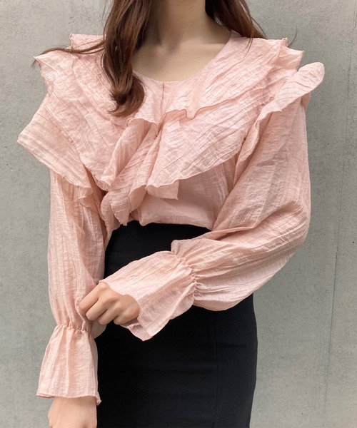 titty＆Co. PETIT by poyo（ティティーアンドコープティバイポヨ）の「【titty&Co.PETIT by POYO】ボリュームシフォンフリルブラウス（シャツ/ブラウス・レディース・ピンク/ホワイト・FREE）」の21枚目の写真