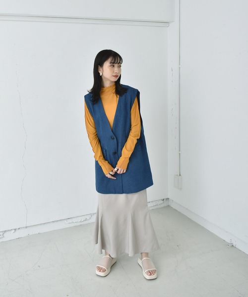 RETRO GIRL（レトロガール）の「ポケ付きデニムベスト（ベスト・レディース・ライトブルー/ダークブルー・FREE）」の20枚目の写真