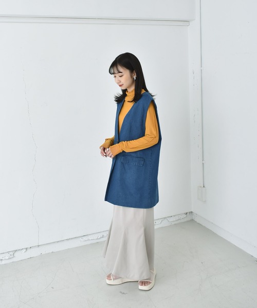 RETRO GIRL（レトロガール）の「ポケ付きデニムベスト（ベスト・レディース・ライトブルー/ダークブルー・FREE）」の21枚目の写真