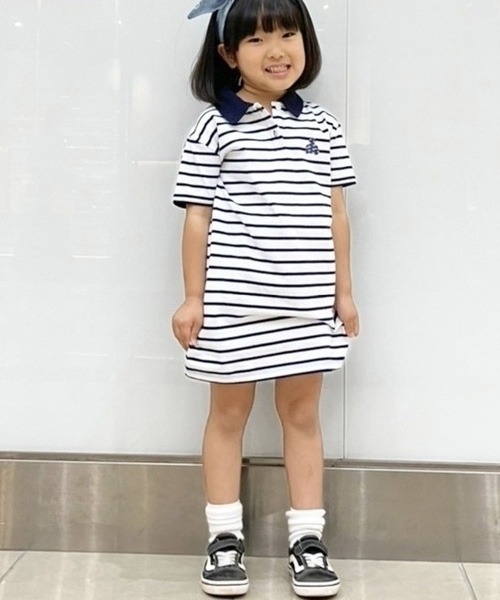 GAP(ギャップ)の「ウォッシュドロー ジャージー ポロシャツワンピース(ワンピース・キッズ・その他/ホワイト×ブルー/ラベンダー・12-18M/18-24M/2 YRS/3 YRS/4 YRS/5 YRS)」の4枚目の写真