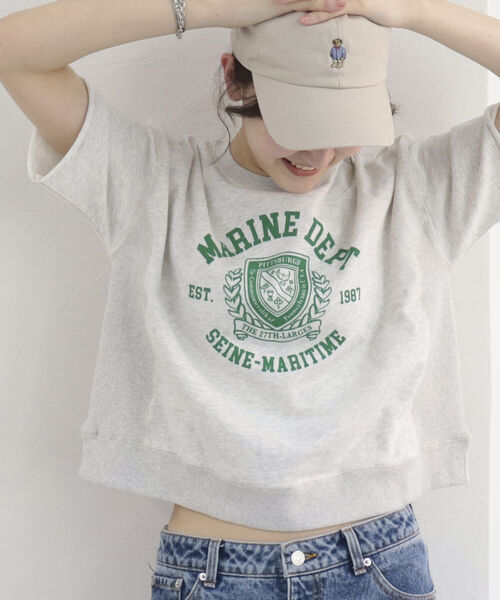 fredy repit（フレディレピ）の「カレッジ風ロゴプリントTシャツ（Tシャツ/カットソー・レディース・ライトグレー/オフホワイト/ベビーピンク・38）」の2枚目の写真