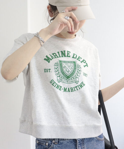 fredy repit（フレディレピ）の「カレッジ風ロゴプリントTシャツ（Tシャツ/カットソー・レディース・ライトグレー/オフホワイト/ベビーピンク・38）」の4枚目の写真