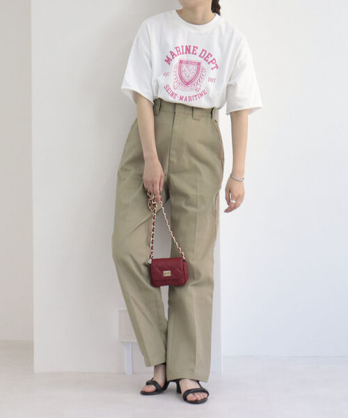 fredy repit（フレディレピ）の「カレッジ風ロゴプリントTシャツ（Tシャツ/カットソー・レディース・ライトグレー/オフホワイト/ベビーピンク・38）」の5枚目の写真