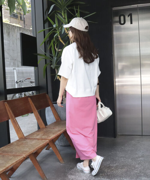 fredy repit（フレディレピ）の「カレッジ風ロゴプリントTシャツ（Tシャツ/カットソー・レディース・ライトグレー/オフホワイト/ベビーピンク・38）」の9枚目の写真