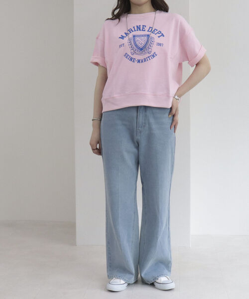 fredy repit（フレディレピ）の「カレッジ風ロゴプリントTシャツ（Tシャツ/カットソー・レディース・ライトグレー/オフホワイト/ベビーピンク・38）」の13枚目の写真