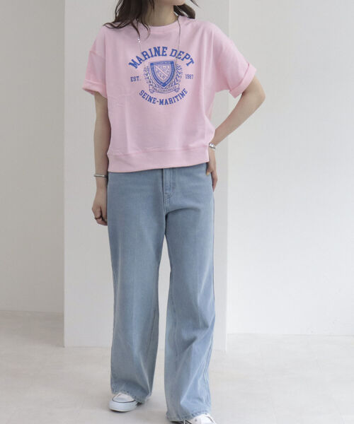 fredy repit（フレディレピ）の「カレッジ風ロゴプリントTシャツ（Tシャツ/カットソー・レディース・ライトグレー/オフホワイト/ベビーピンク・38）」の14枚目の写真