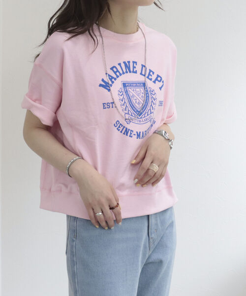 fredy repit（フレディレピ）の「カレッジ風ロゴプリントTシャツ（Tシャツ/カットソー・レディース・ライトグレー/オフホワイト/ベビーピンク・38）」の17枚目の写真