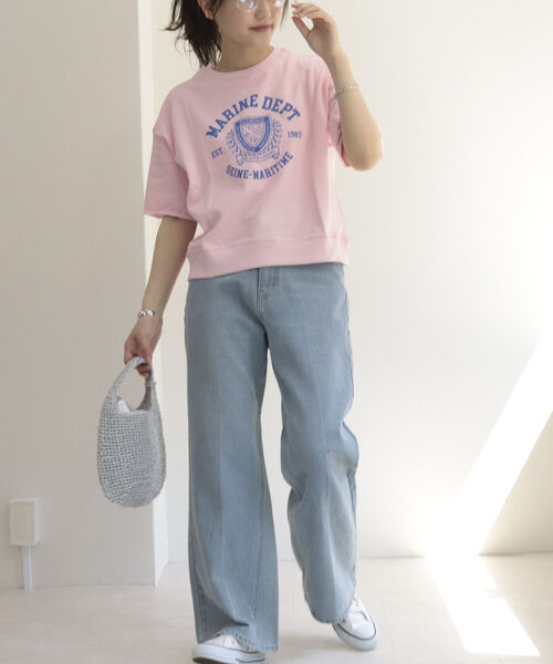 fredy repit（フレディレピ）の「カレッジ風ロゴプリントTシャツ（Tシャツ/カットソー・レディース・ライトグレー/オフホワイト/ベビーピンク・38）」の19枚目の写真