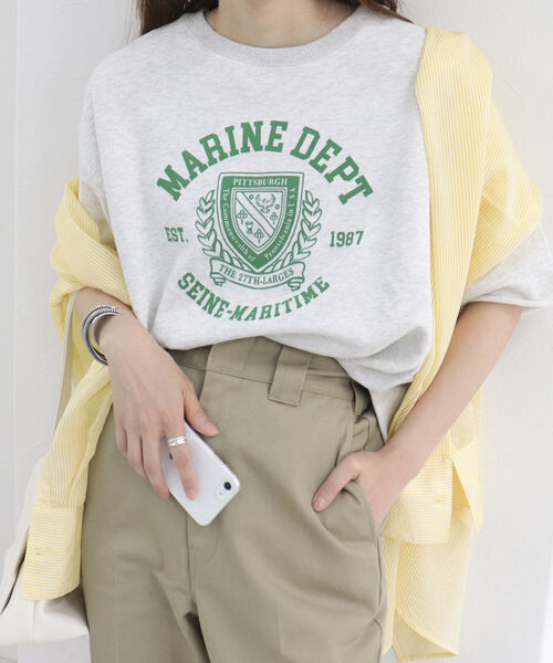 fredy repit（フレディレピ）の「カレッジ風ロゴプリントTシャツ（Tシャツ/カットソー・レディース・ライトグレー/オフホワイト/ベビーピンク・38）」の22枚目の写真