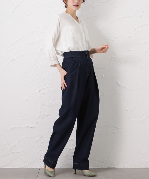 NAVY（ネイビー）の「インドレーヨン 前開きシャツブラウス（シャツ/ブラウス・レディース・カーキ/ホワイト/チャコール・フリー）」の10枚目の写真