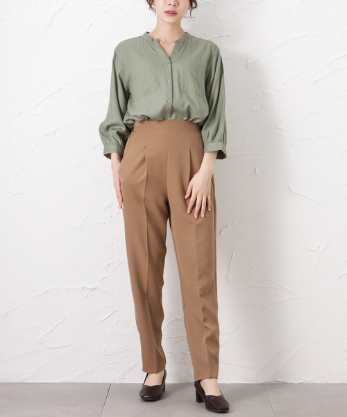 NAVY（ネイビー）の「インドレーヨン 前開きシャツブラウス（シャツ/ブラウス・レディース・カーキ/ホワイト/チャコール・フリー）」の11枚目の写真