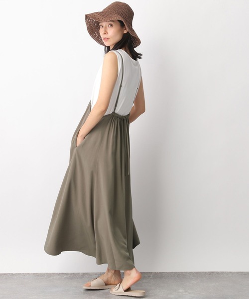LEPSIM（レプシィム）の「ギャザーキャミワンピース　284764（ワンピース・レディース・ブラック/カーキ・FREE）」の4枚目の写真
