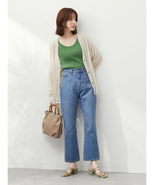 Green Parks(グリーンパークス)の「すかし編みカーデ(カーディガン/ボレロ・レディース・ネイビー/アイボリー/ミント・FREE)」の7枚目の写真