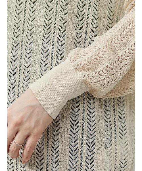 Green Parks(グリーンパークス)の「すかし編みカーデ(カーディガン/ボレロ・レディース・ネイビー/アイボリー/ミント・FREE)」の13枚目の写真