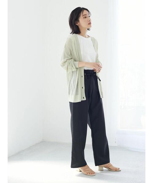 Green Parks(グリーンパークス)の「すかし編みカーデ(カーディガン/ボレロ・レディース・ネイビー/アイボリー/ミント・FREE)」の16枚目の写真