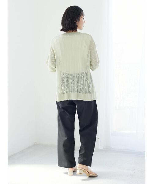 Green Parks(グリーンパークス)の「すかし編みカーデ(カーディガン/ボレロ・レディース・ネイビー/アイボリー/ミント・FREE)」の17枚目の写真