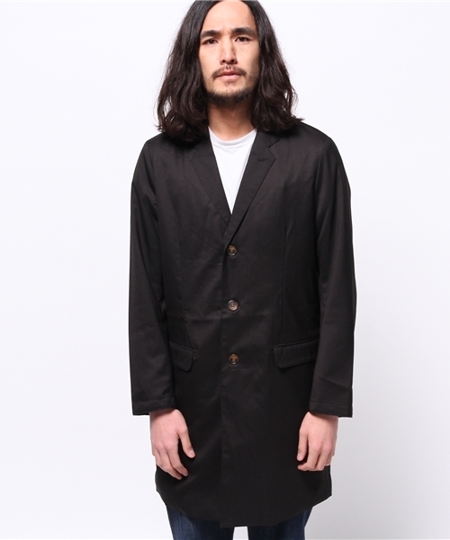 WHO'S WHO gallery（フーズフーギャラリー）の「【GIGGER】ライトチェスターコート（チェスターコート・メンズ・ブラック/グレー・LARGE/MEDIUM）」の3枚目の写真