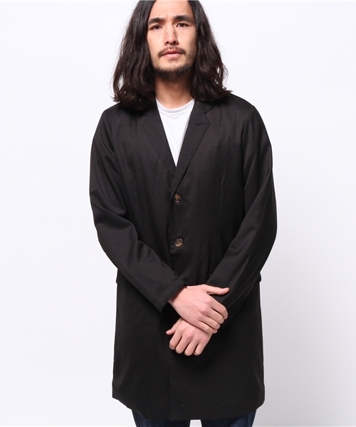 WHO'S WHO gallery（フーズフーギャラリー）の「【GIGGER】ライトチェスターコート（チェスターコート・メンズ・ブラック/グレー・LARGE/MEDIUM）」の8枚目の写真