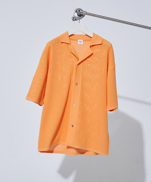 EDIFICE（エディフィス）の「スポンディッシュ リラックス ニットシャツ（シャツ/ブラウス・メンズ・グリーン/ブラック/ブラウン系その他/ブルー/オレンジ/ナチュラル/オレンジ系その他/ベージュ・MEDIUM/LARGE）」の8枚目の写真