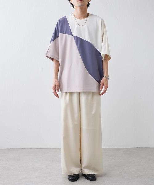 Lui's（ルイス）の「配色パターン切替カットソー（Tシャツ/カットソー・メンズ・ホワイト/ブラック・FREE）」の16枚目の写真