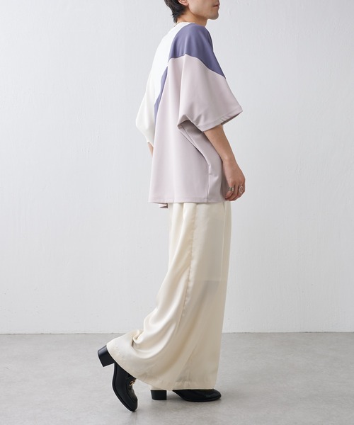 Lui's（ルイス）の「配色パターン切替カットソー（Tシャツ/カットソー・メンズ・ホワイト/ブラック・FREE）」の14枚目の写真