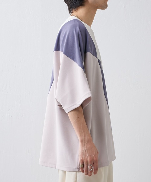 Lui's（ルイス）の「配色パターン切替カットソー（Tシャツ/カットソー・メンズ・ホワイト/ブラック・FREE）」の10枚目の写真