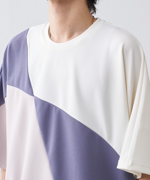 Lui's（ルイス）の「配色パターン切替カットソー（Tシャツ/カットソー・メンズ・ホワイト/ブラック・FREE）」の9枚目の写真