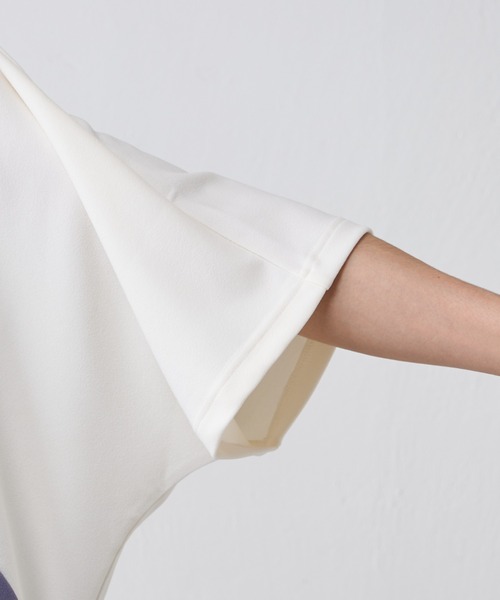 Lui's（ルイス）の「配色パターン切替カットソー（Tシャツ/カットソー・メンズ・ホワイト/ブラック・FREE）」の6枚目の写真