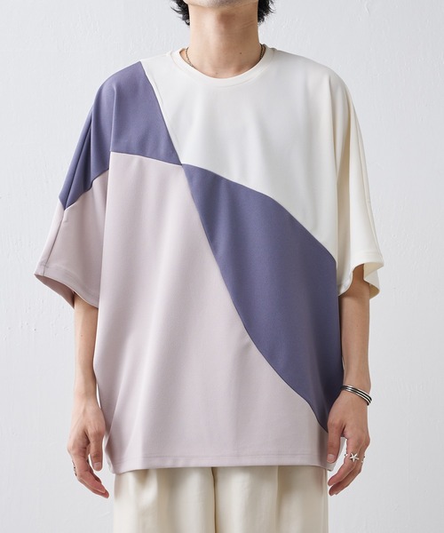 Lui's（ルイス）の「配色パターン切替カットソー（Tシャツ/カットソー・メンズ・ホワイト/ブラック・FREE）」の13枚目の写真