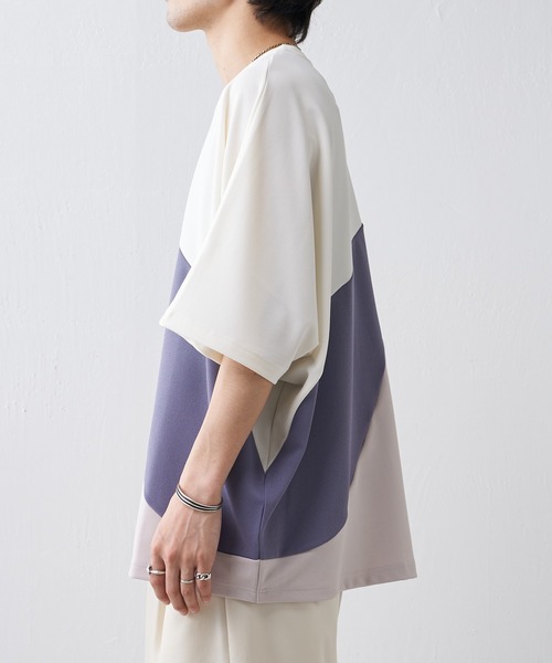 Lui's（ルイス）の「配色パターン切替カットソー（Tシャツ/カットソー・メンズ・ホワイト/ブラック・FREE）」の12枚目の写真