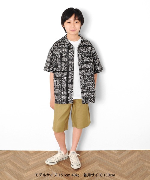 GLAZOS(グラソス)の「パナマ織り・ベイカーポケットハーフパンツ(その他パンツ・キッズ・ブラック/ベージュ・160cm/150cm/130cm/140cm/170cm)」の5枚目の写真