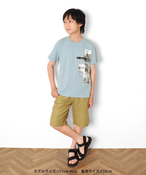 GLAZOS(グラソス)の「パナマ織り・ベイカーポケットハーフパンツ(その他パンツ・キッズ・ブラック/ベージュ・160cm/150cm/130cm/140cm/170cm)」の6枚目の写真