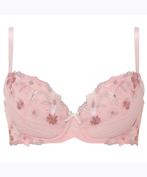 AMOSTYLE BY Triumph(アモスタイルバイトリンプ)の「谷間くっきり ブラ&ショーツセット フラワーチュール【B,C,Dカップ】AMST257 WHU + Mini JX(ブラ&ショーツ・レディース・ホワイト/ピンク/ブルー・B65/B70/C70/D70/B75/C65/C75/D65/D75)」の3枚目の写真