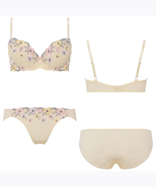 AMOSTYLE BY Triumph(アモスタイルバイトリンプ)の「谷間くっきり ブラ&ショーツセット フラワーチュール【B,C,Dカップ】AMST257 WHU + Mini JX(ブラ&ショーツ・レディース・ホワイト/ピンク/ブルー・B65/B70/C70/D70/B75/C65/C75/D65/D75)」の8枚目の写真