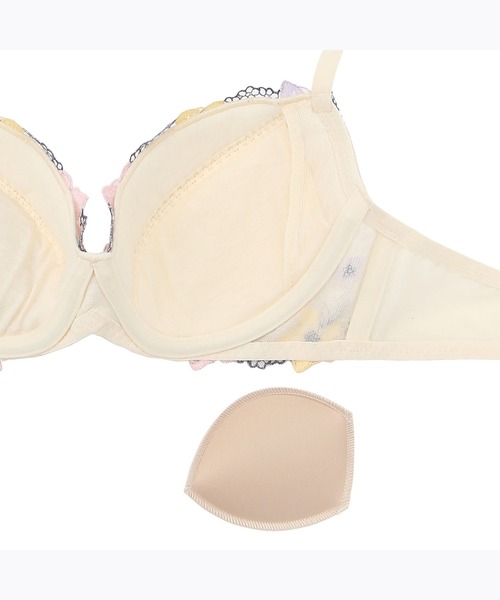 AMOSTYLE BY Triumph(アモスタイルバイトリンプ)の「谷間くっきり ブラ&ショーツセット フラワーチュール【B,C,Dカップ】AMST257 WHU + Mini JX(ブラ&ショーツ・レディース・ホワイト/ピンク/ブルー・B65/B70/C70/D70/B75/C65/C75/D65/D75)」の10枚目の写真