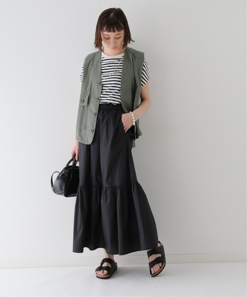 JOURNAL STANDARD relume(ジャーナルスタンダード レリューム)の「コットンティアードスカート(スカート・レディース・ブラック/ラスタ・FREE)」の5枚目の写真