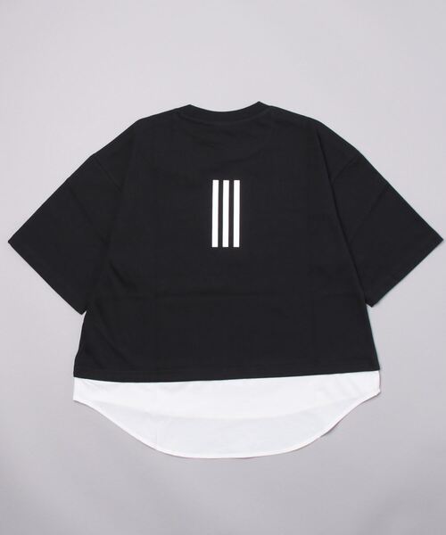 adidas(アディダス)の「【別注】アディダス adidas ID 2.0 ルーズフィット フェイク レイヤード Tシャツ 限定コラボ(Tシャツ/カットソー・レディース・ベージュ/ブラック・M/XL/S/L)」の4枚目の写真