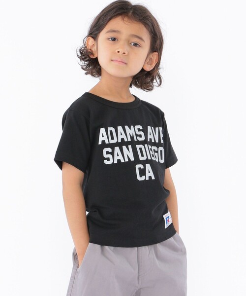 Russell Athletic(ラッセルアスレティック)の「【WEB限定】【SHIPS KIDS別注】RUSSELL ATHLETIC:プリントTEE(100~150cm)(Tシャツ/カットソー・キッズ・ホワイト/ライトブルー/ブラック/ネイビー/グレー/イエロー/レッド・100/110/120/130/140/150)」の2枚目の写真