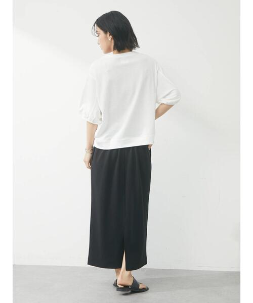 Green　Parks（グリーンパークス）の「パフスリーブロゴTシャツ（Tシャツ/カットソー・レディース・チャコールグレー/オフホワイト/ブルー系その他7・FREE）」の6枚目の写真