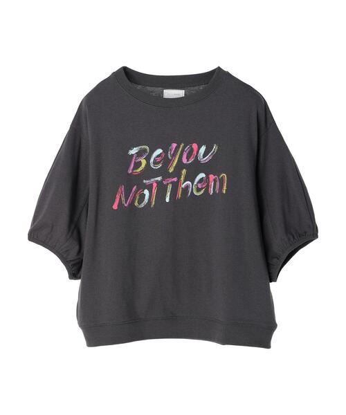 Green　Parks（グリーンパークス）の「パフスリーブロゴTシャツ（Tシャツ/カットソー・レディース・チャコールグレー/オフホワイト/ブルー系その他7・FREE）」の21枚目の写真