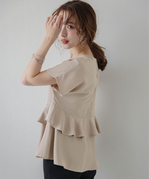 フレンチスリープティアードブラウス