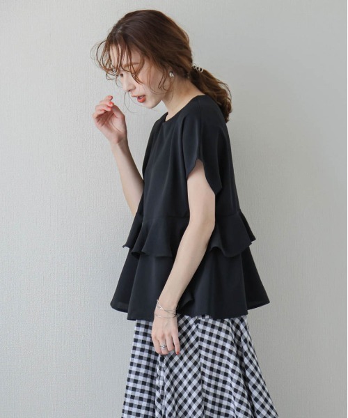 フレンチスリープティアードブラウス