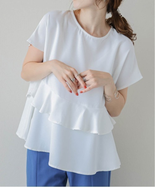 フレンチスリープティアードブラウス