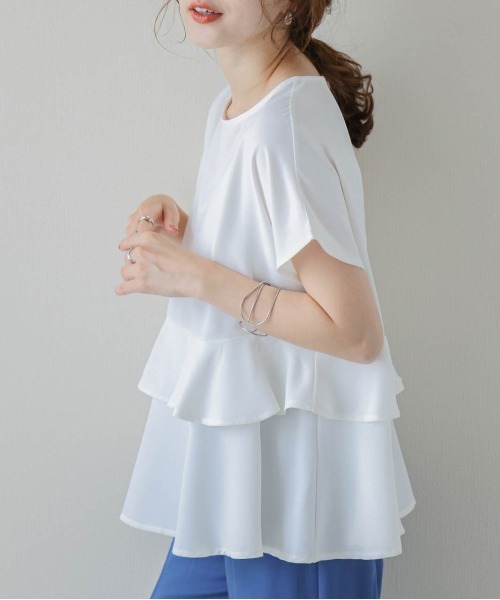フレンチスリープティアードブラウス